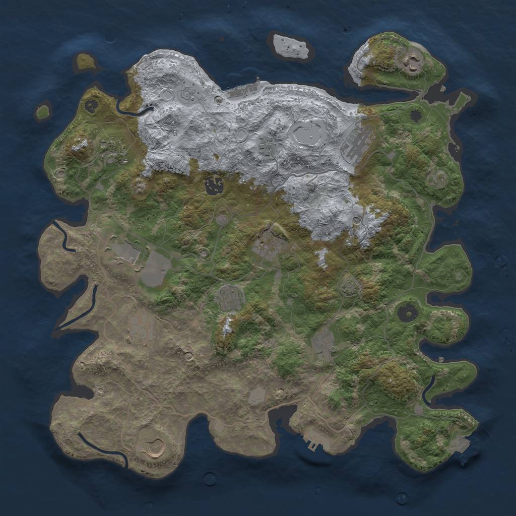Rust Map: Procedural Map, Size: 4000, Seed: 1807123003, 19 Monuments
