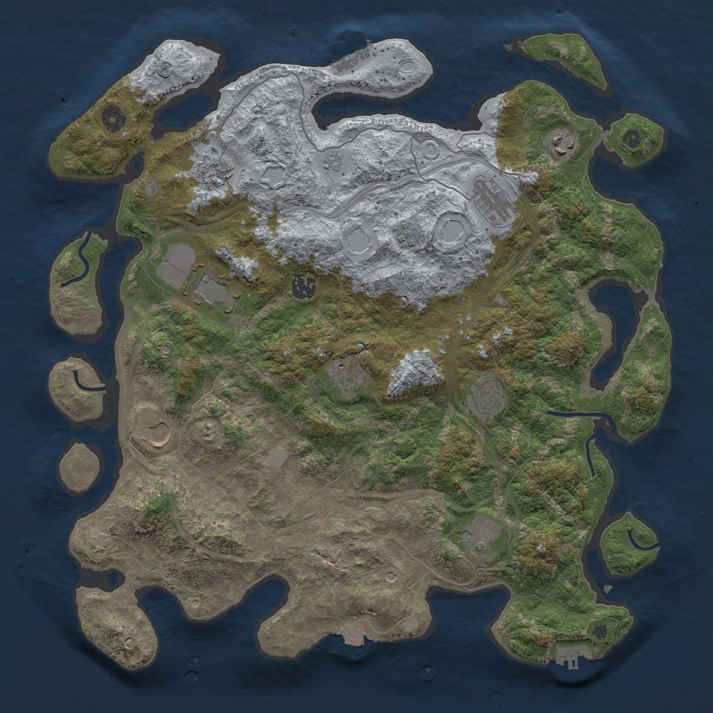 Rust Map: Procedural Map, Size: 4250, Seed: 931998544, 18 Monuments