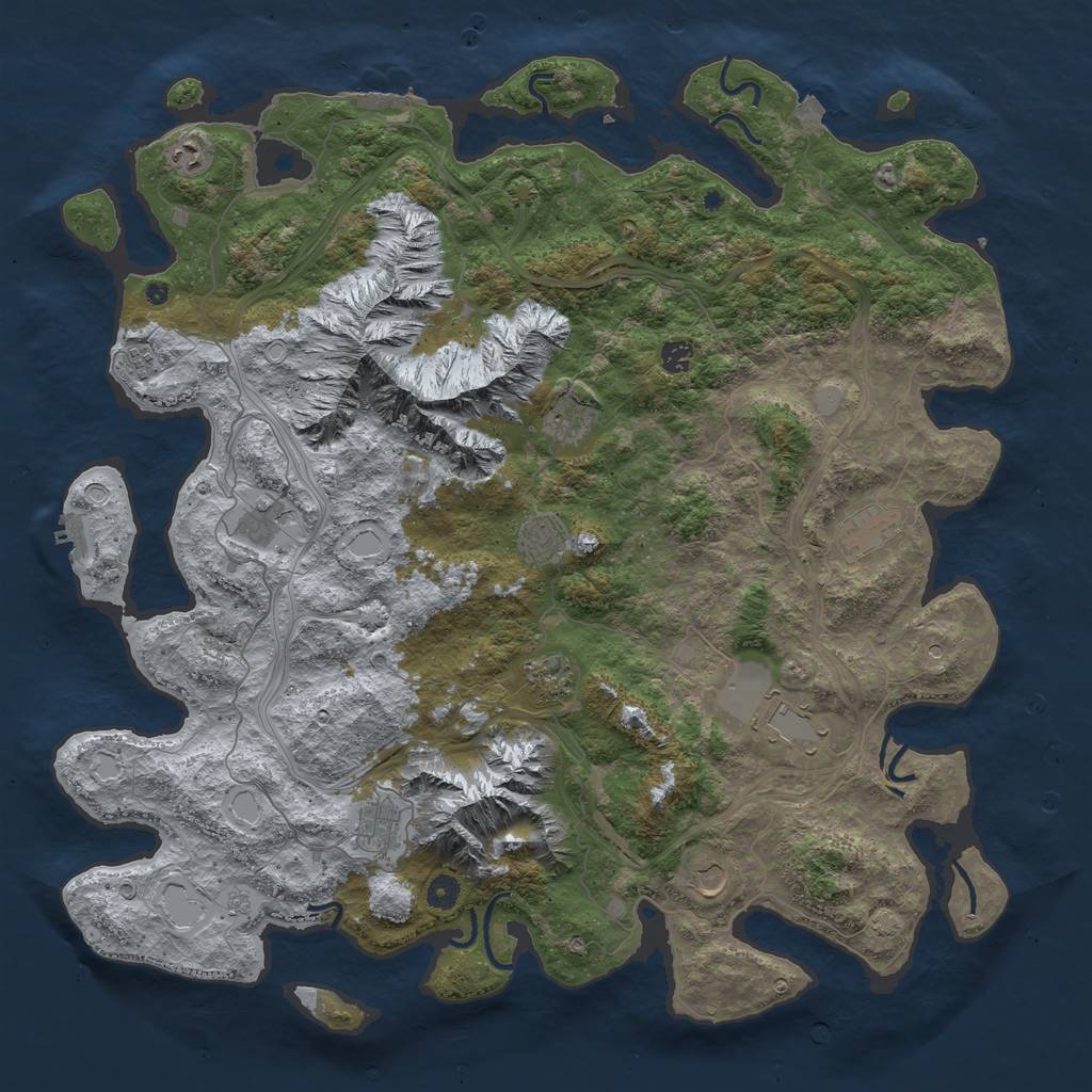 Rust Map: Procedural Map, Size: 5000, Seed: 75923533, 19 Monuments