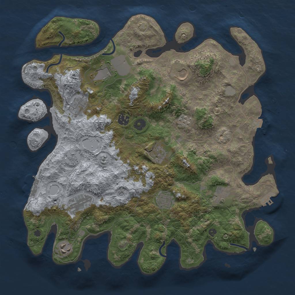 Rust Map: Procedural Map, Size: 3800, Seed: 20231208, 18 Monuments