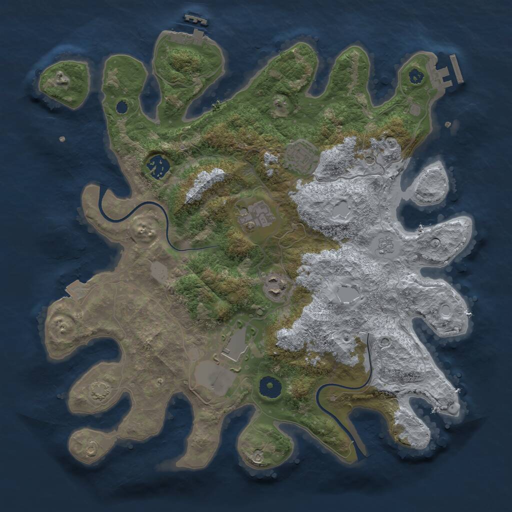 Rust Map: Procedural Map, Size: 3500, Seed: 1601977932, 11 Monuments