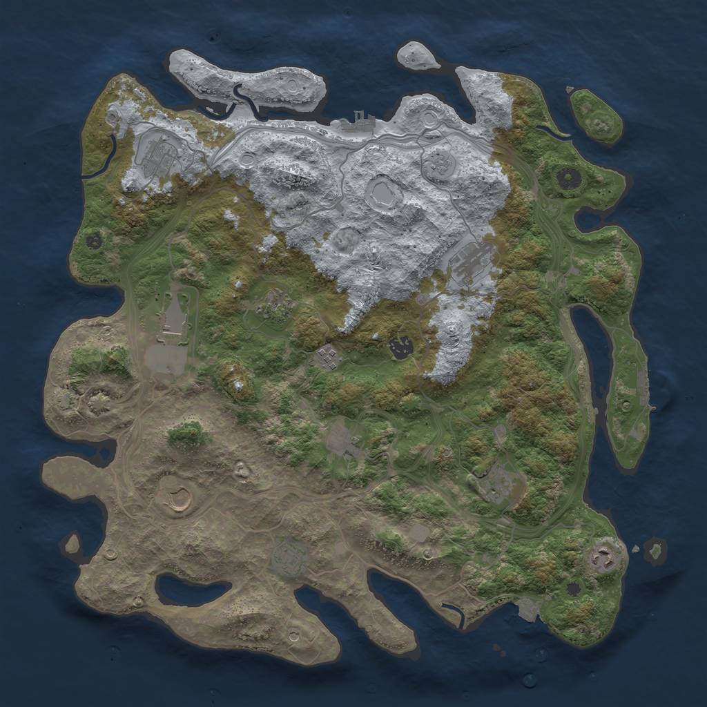 Rust Map: Procedural Map, Size: 4500, Seed: 694712353, 19 Monuments