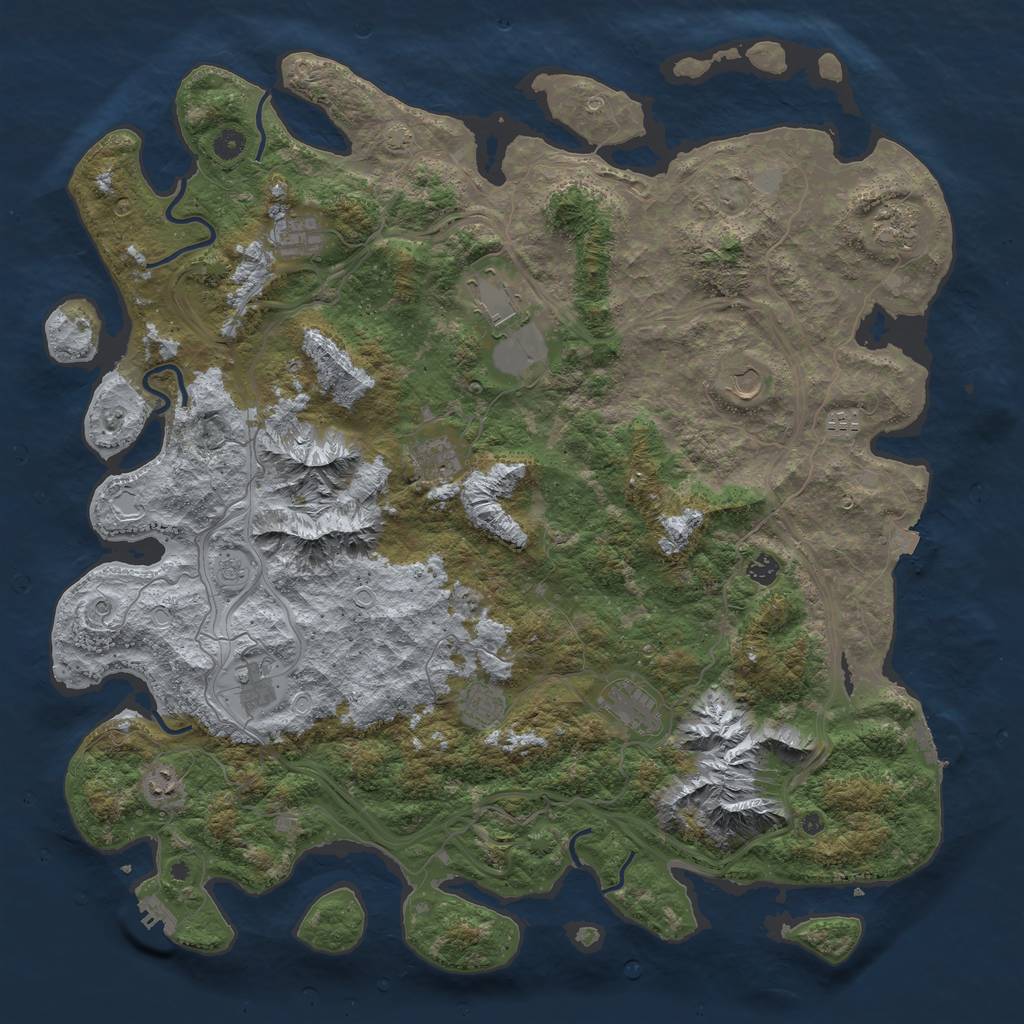 Rust Map: Procedural Map, Size: 5000, Seed: 1536903124, 19 Monuments