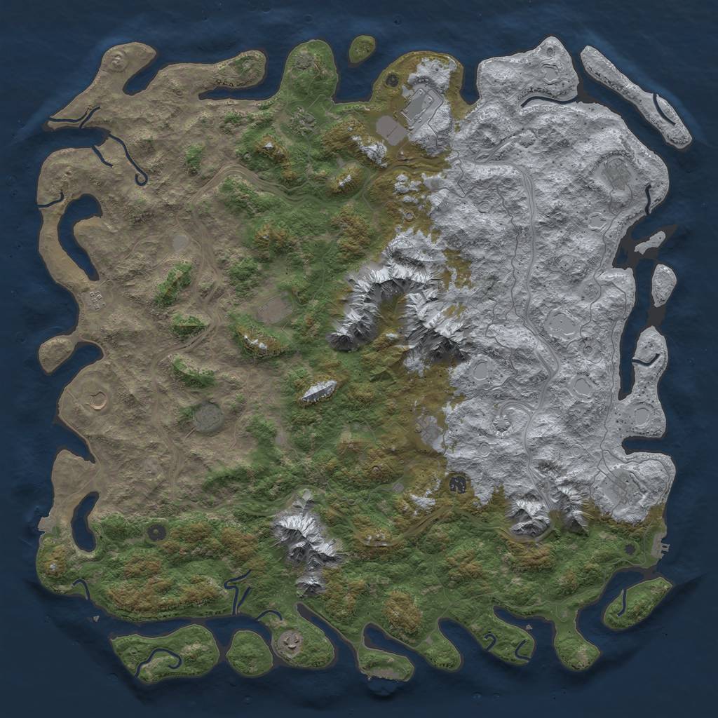 Rust Map: Procedural Map, Size: 6000, Seed: 746561701, 19 Monuments