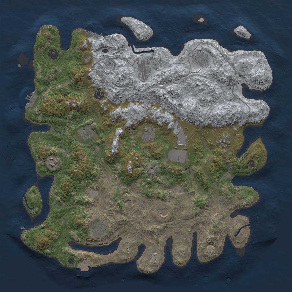 Rust Map: Procedural Map, Size: 4250, Seed: 431996004, 19 Monuments