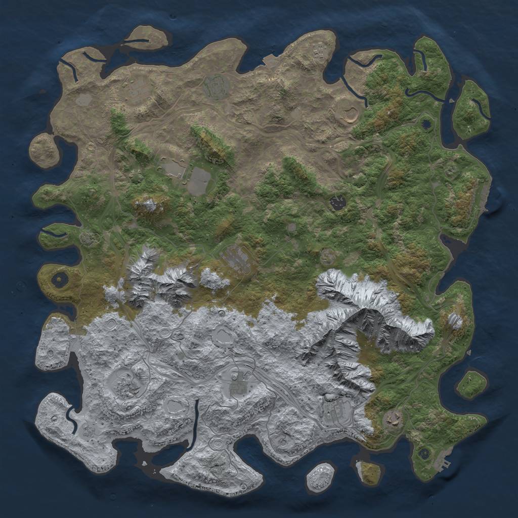 Rust Map: Procedural Map, Size: 5000, Seed: 1121819951, 19 Monuments