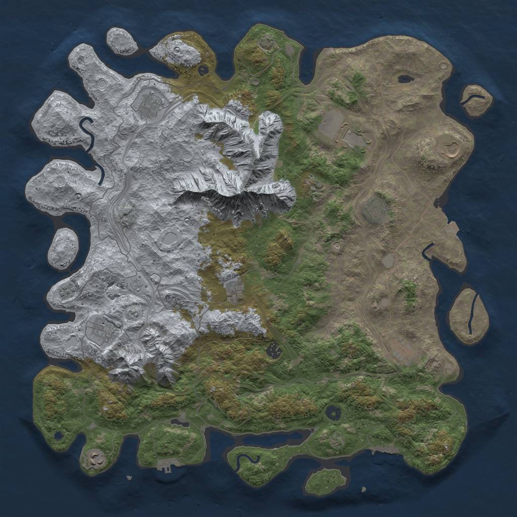 Rust Map: Procedural Map, Size: 5000, Seed: 210636818, 19 Monuments