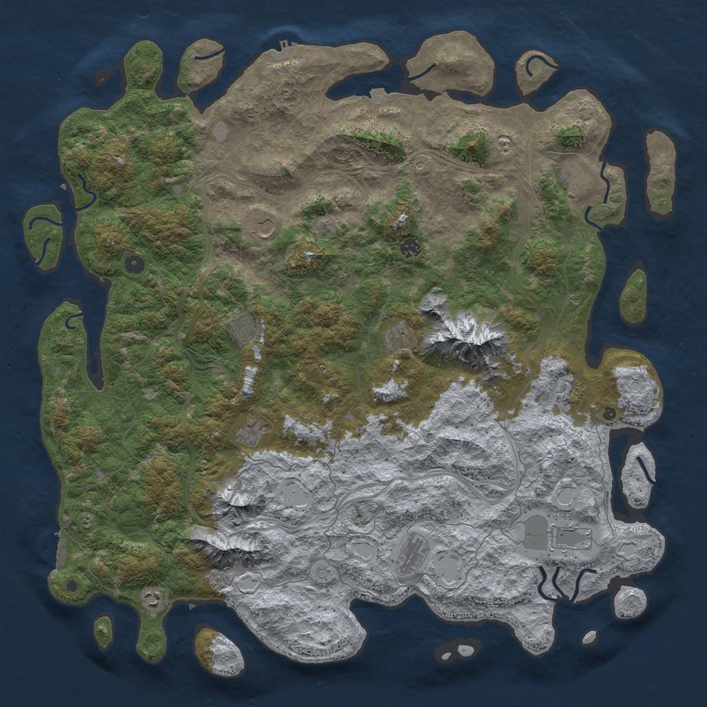 Rust Map: Procedural Map, Size: 5500, Seed: 2023, 19 Monuments