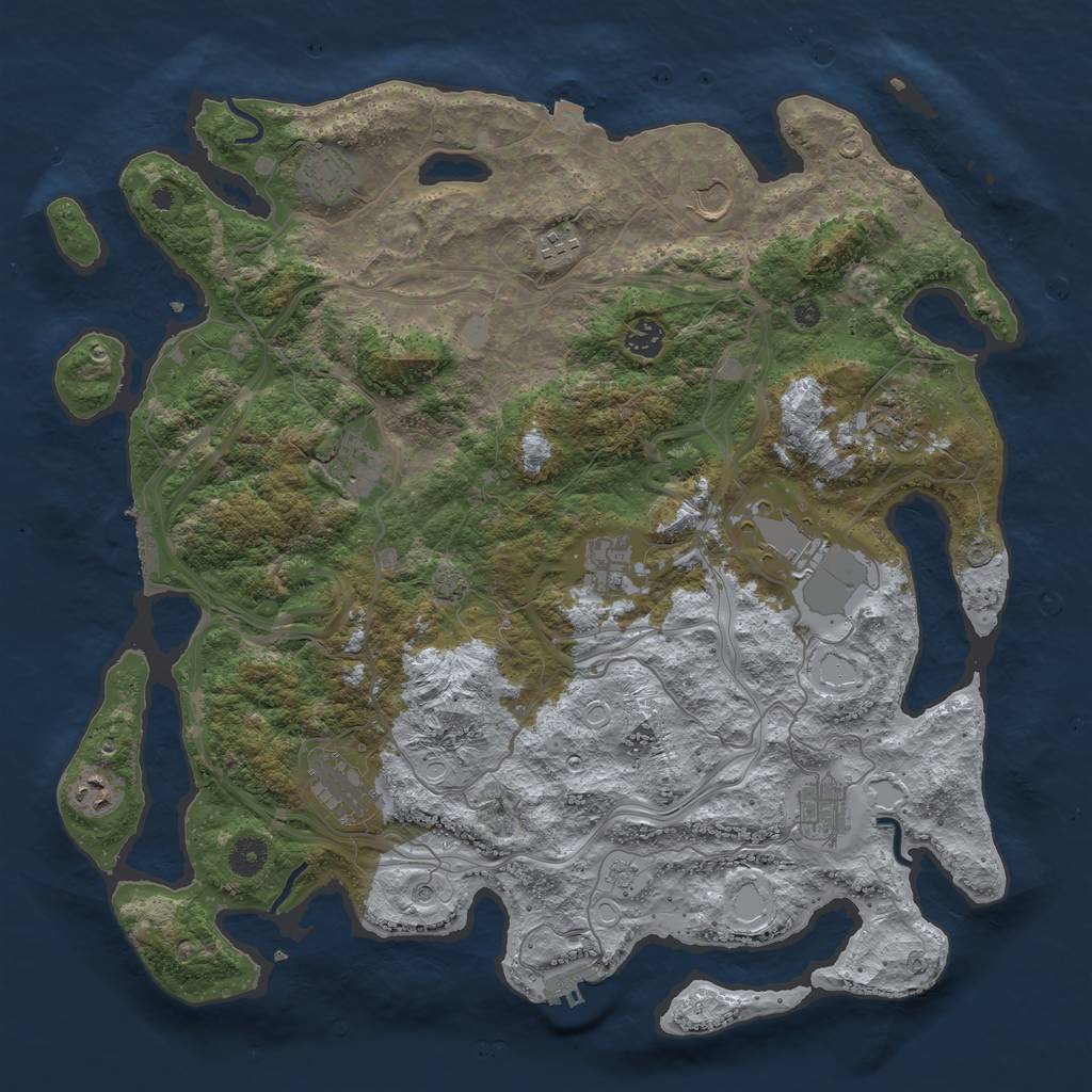 Rust Map: Procedural Map, Size: 4250, Seed: 1334144903, 19 Monuments