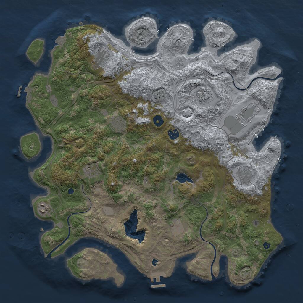 Rust Map: Procedural Map, Size: 4250, Seed: 363617, 16 Monuments