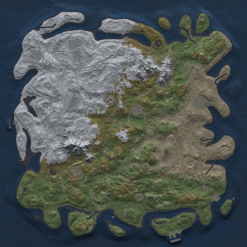 Rust Map: Procedural Map, Size: 5000, Seed: 1434428028, 17 Monuments