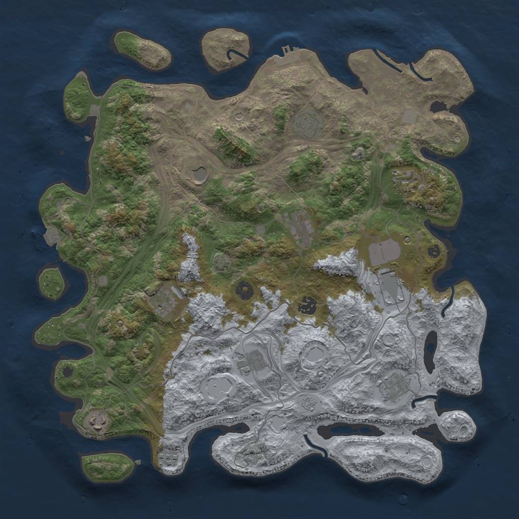 Rust Map: Procedural Map, Size: 4250, Seed: 1245344392, 18 Monuments
