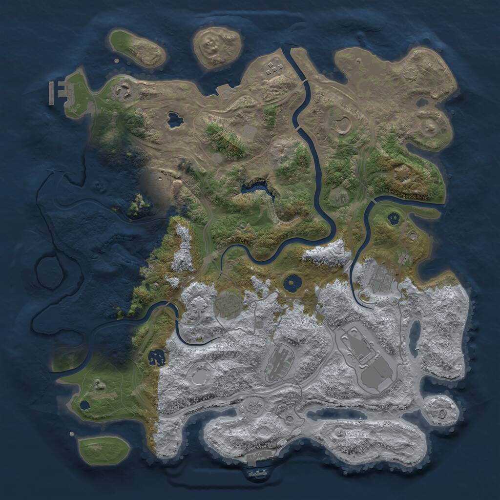 Rust Map: Procedural Map, Size: 4250, Seed: 1245344392, 15 Monuments