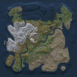 Thumbnail Rust Map: Procedural Map, Size: 3700, Seed: 604593990, 16 Monuments