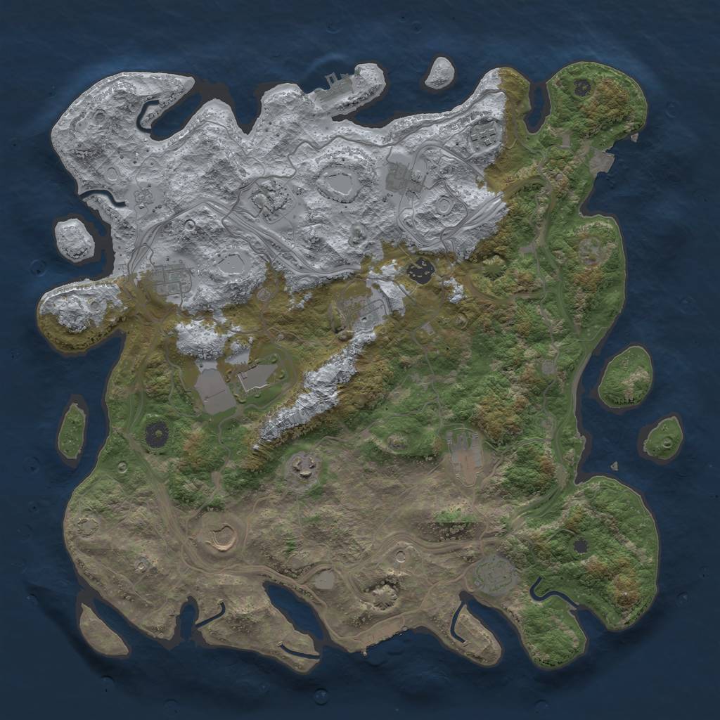 Rust Map: Procedural Map, Size: 4250, Seed: 90510575, 19 Monuments
