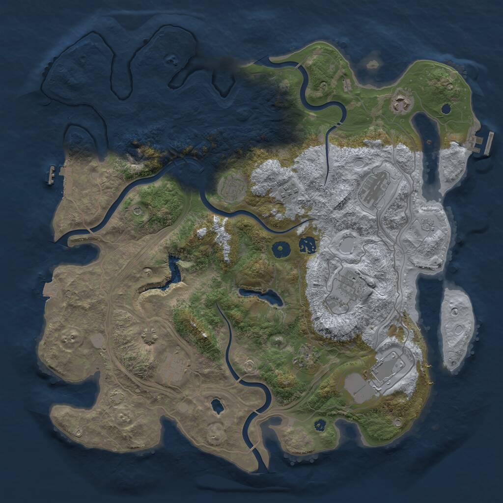 Rust Map: Procedural Map, Size: 4250, Seed: 1026675052, 15 Monuments