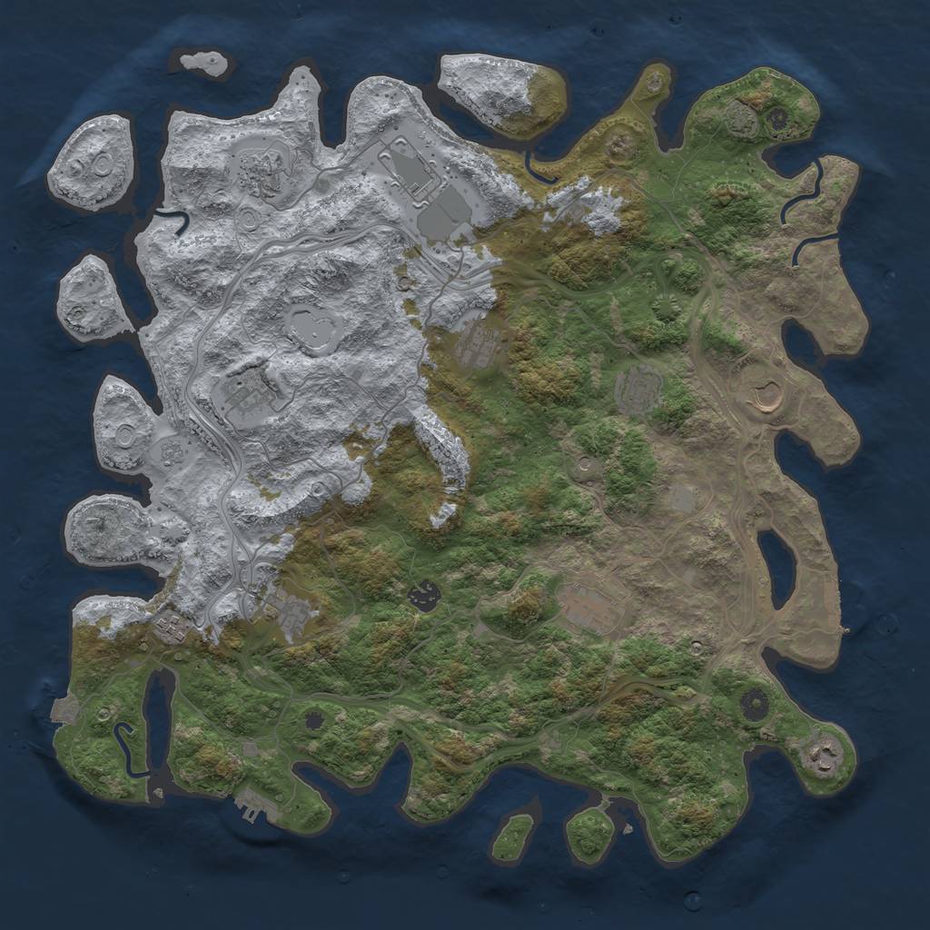 Rust Map: Procedural Map, Size: 4500, Seed: 1755961271, 19 Monuments