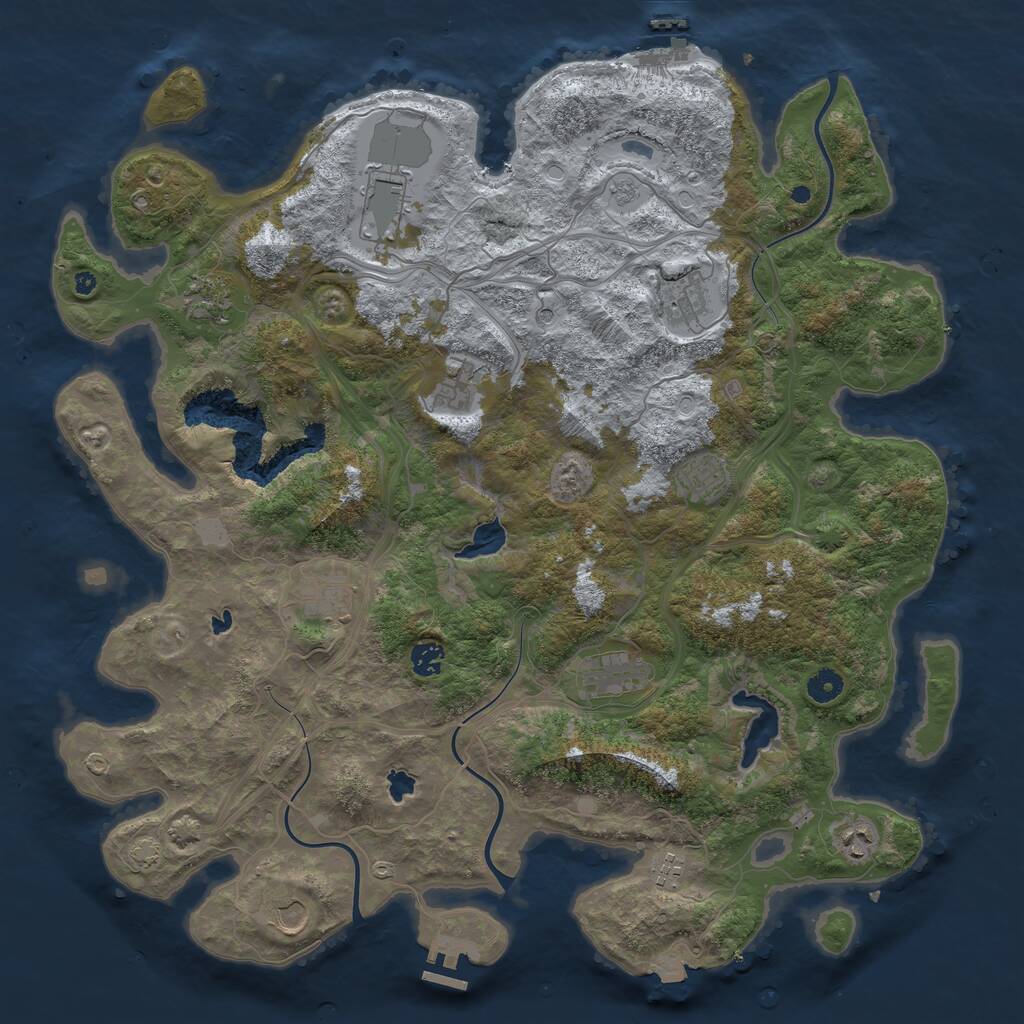 Rust Map: Procedural Map, Size: 4500, Seed: 683873964, 17 Monuments