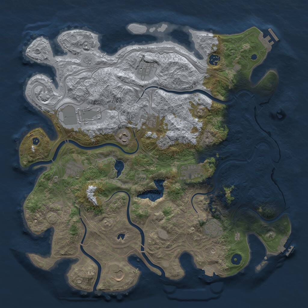 Rust Map: Procedural Map, Size: 4250, Seed: 1277727811, 16 Monuments