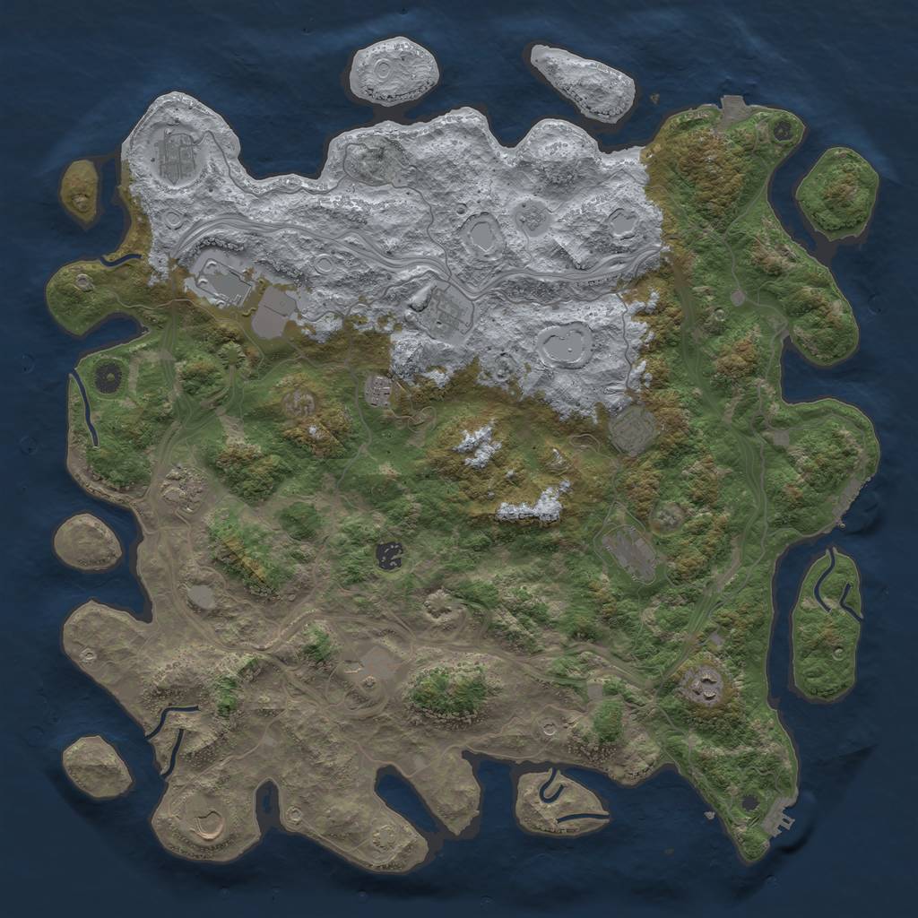 Rust Map: Procedural Map, Size: 4800, Seed: 1536005313, 19 Monuments