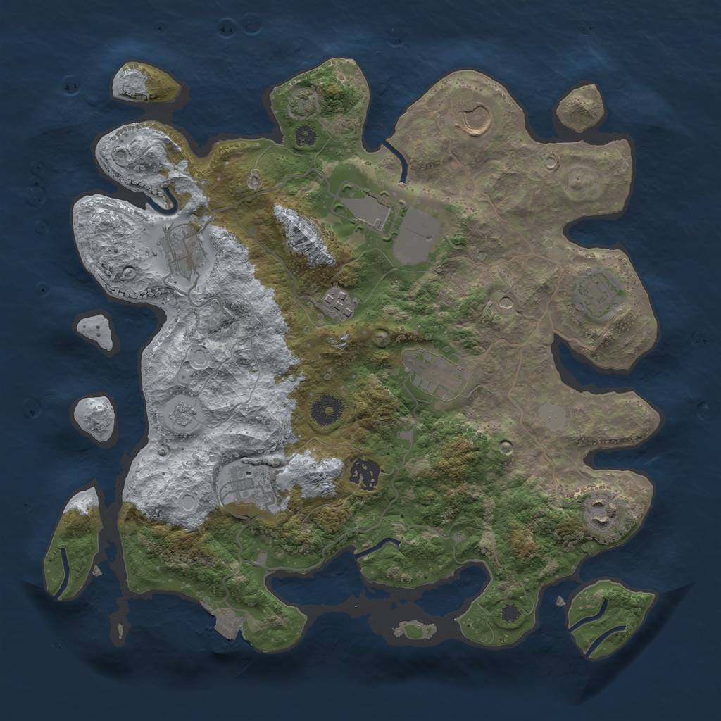 Rust Map: Procedural Map, Size: 3500, Seed: 982546116, 15 Monuments