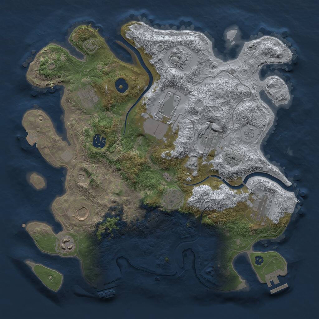 Rust Map: Procedural Map, Size: 3500, Seed: 1981319368, 16 Monuments