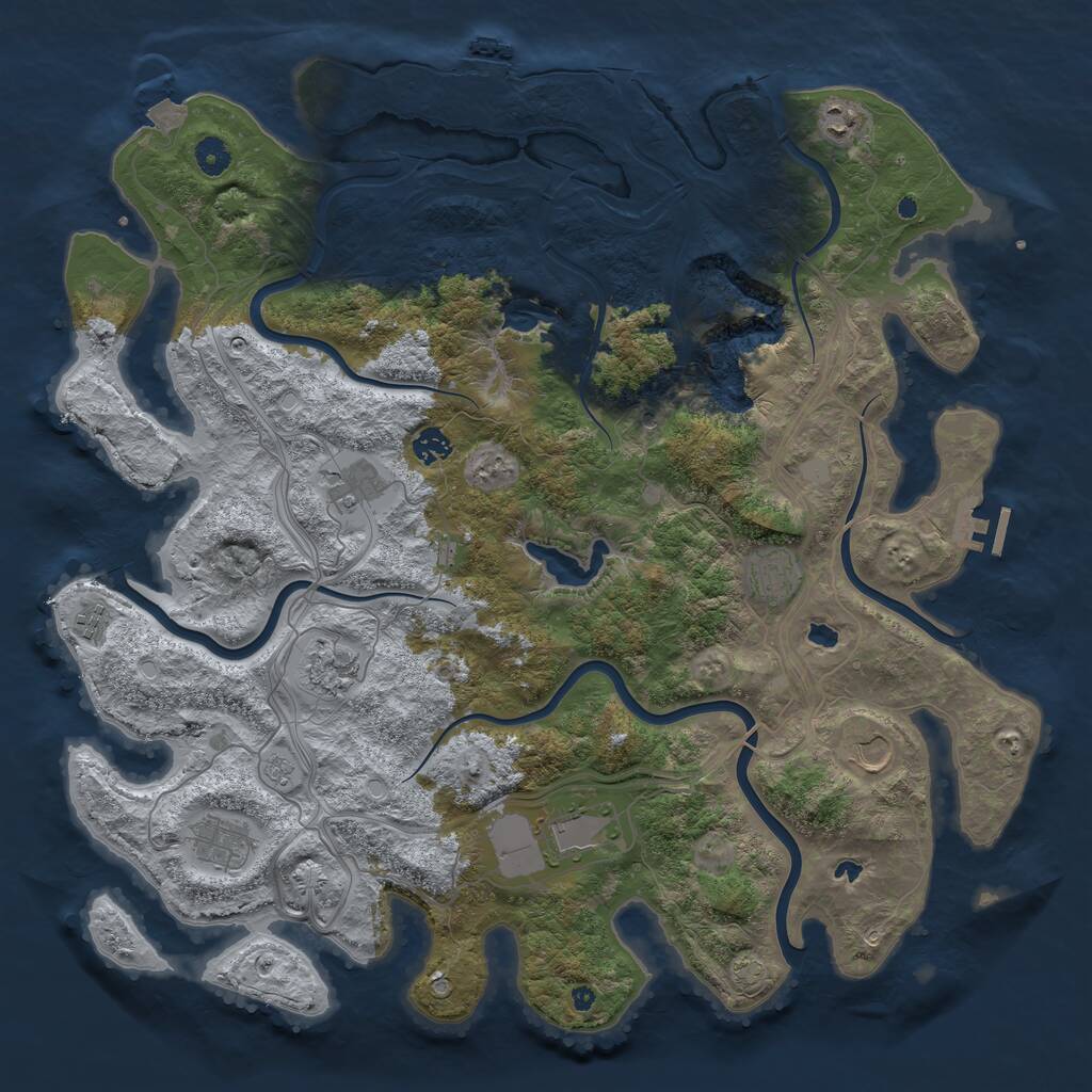 Rust Map: Procedural Map, Size: 4500, Seed: 541443724, 15 Monuments