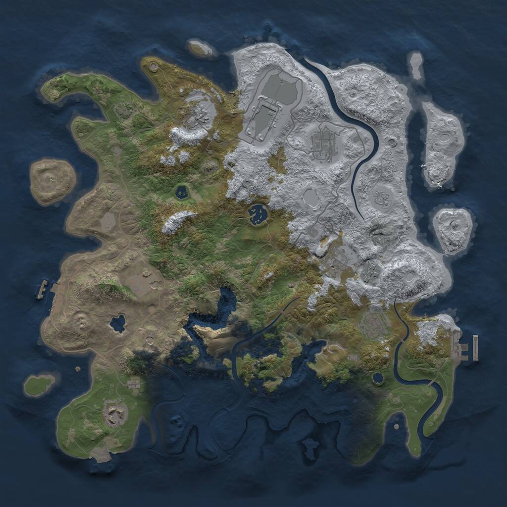 Rust Map: Procedural Map, Size: 4000, Seed: 1900406577, 15 Monuments