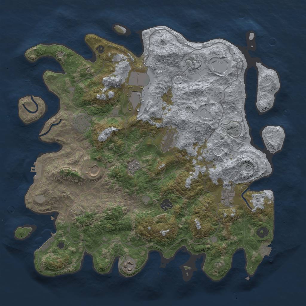 Rust Map: Procedural Map, Size: 4000, Seed: 1900406577, 17 Monuments