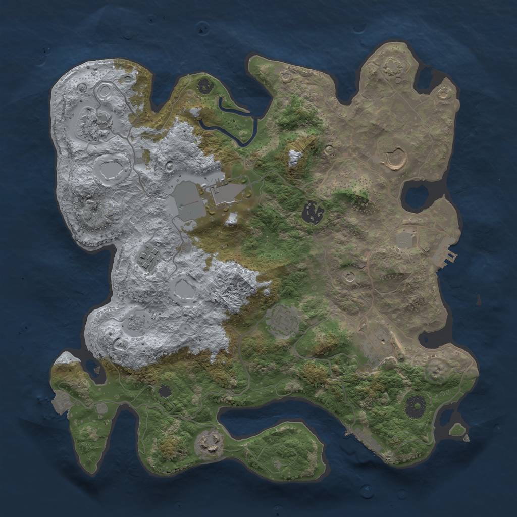 Rust Map: Procedural Map, Size: 3500, Seed: 20974860, 16 Monuments