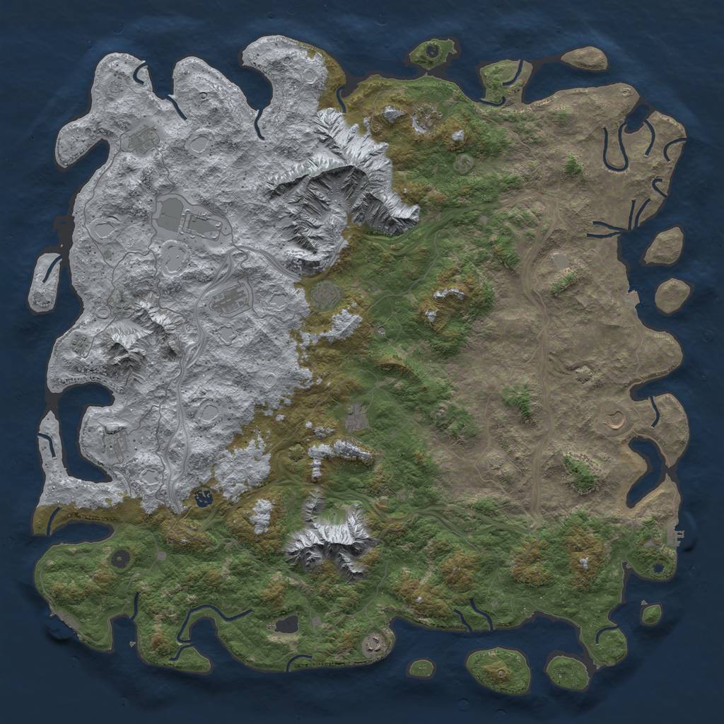 Rust Map: Procedural Map, Size: 6000, Seed: 2210, 19 Monuments
