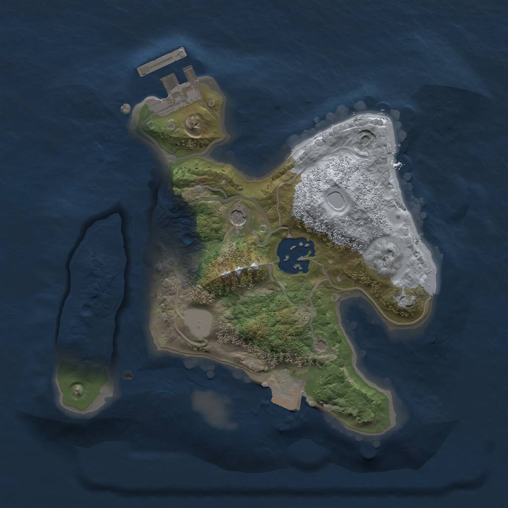 Rust Map: Procedural Map, Size: 2000, Seed: 724899915, 4 Monuments