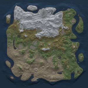 Thumbnail Rust Map: Procedural Map, Size: 4500, Seed: 500774, 19 Monuments