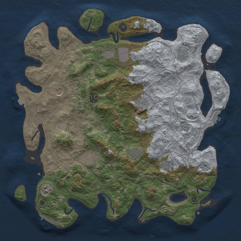 Rust Map: Procedural Map, Size: 4250, Seed: 1473920641, 18 Monuments