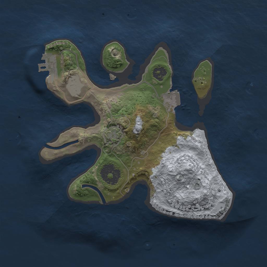 Rust Map: Procedural Map, Size: 2000, Seed: 155026449, 5 Monuments