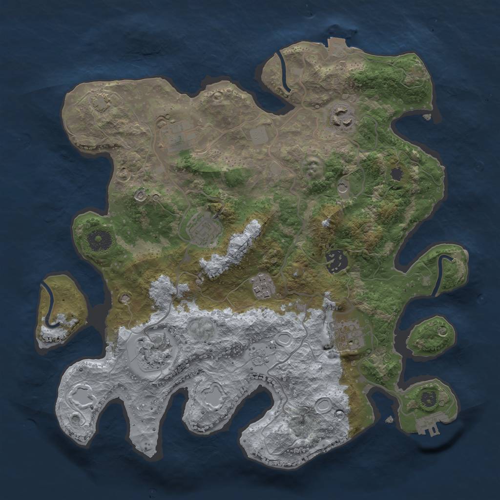Rust Map: Procedural Map, Size: 3250, Seed: 1467087777, 14 Monuments