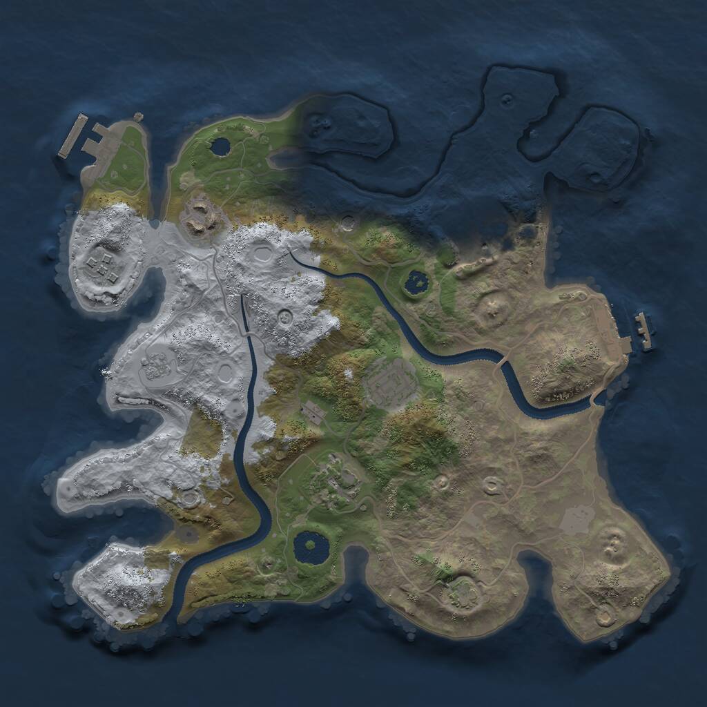 Rust Map: Procedural Map, Size: 3000, Seed: 1975394761, 11 Monuments