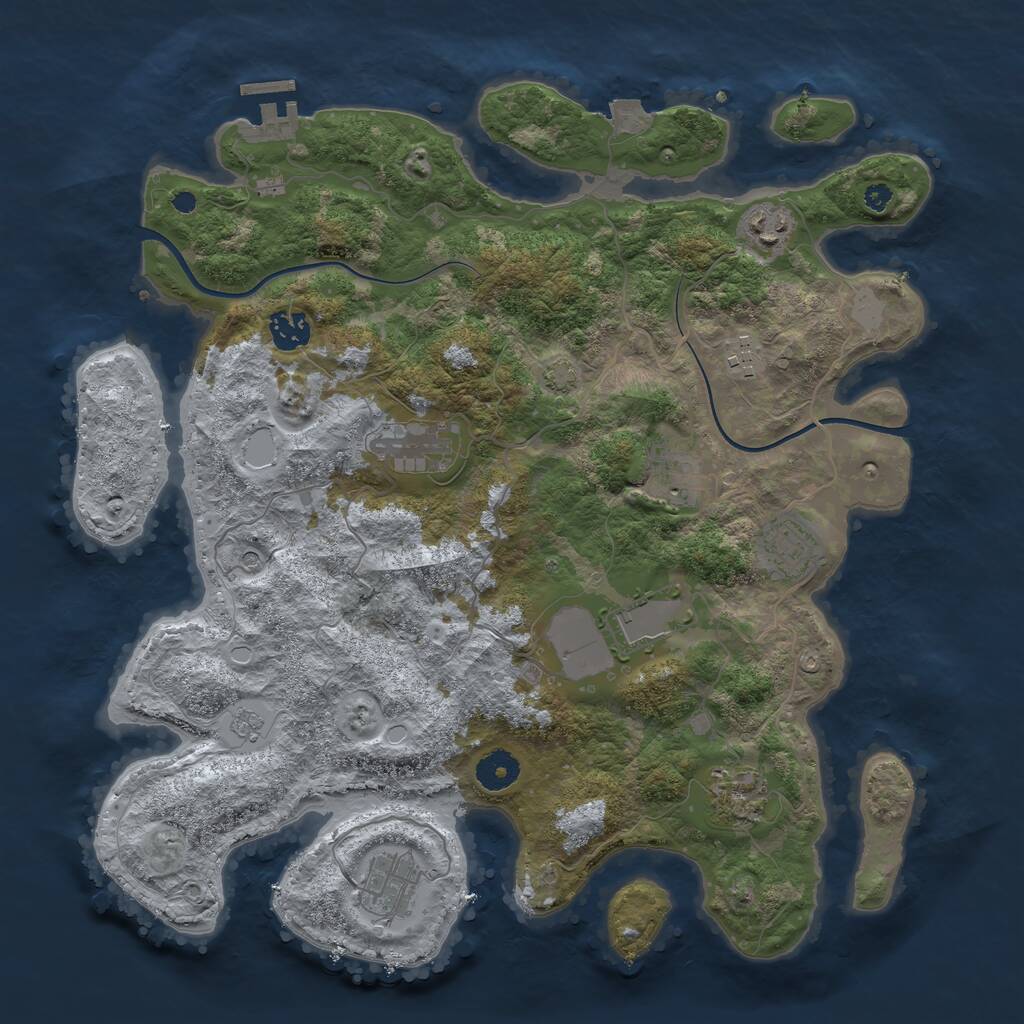 Rust Map: Procedural Map, Size: 3750, Seed: 87782505, 14 Monuments