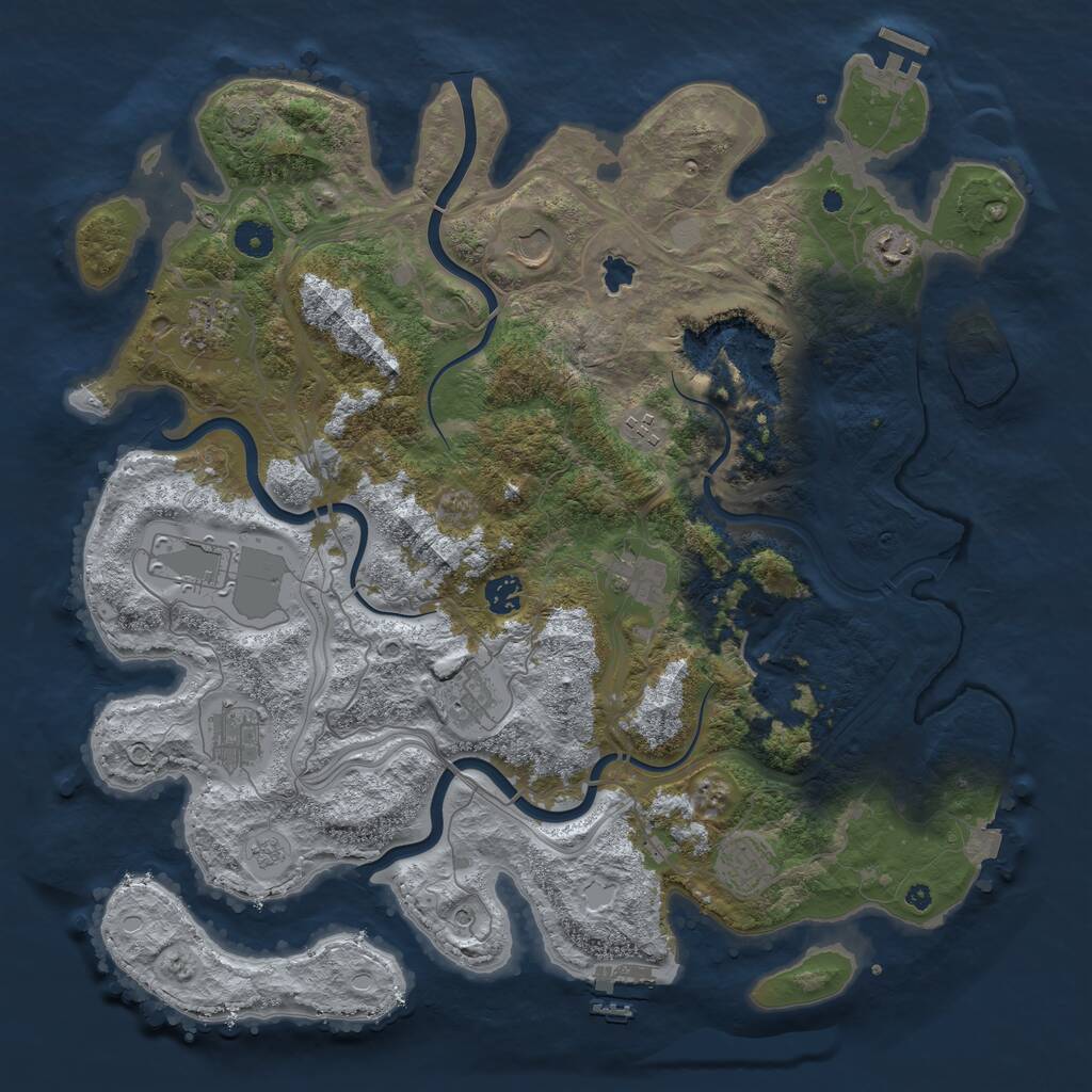 Rust Map: Procedural Map, Size: 4250, Seed: 370131933, 16 Monuments
