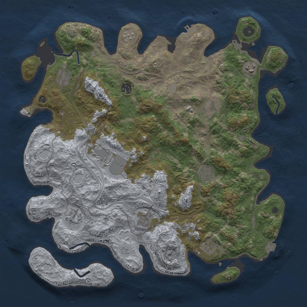 Rust Map: Procedural Map, Size: 4250, Seed: 370131933, 17 Monuments