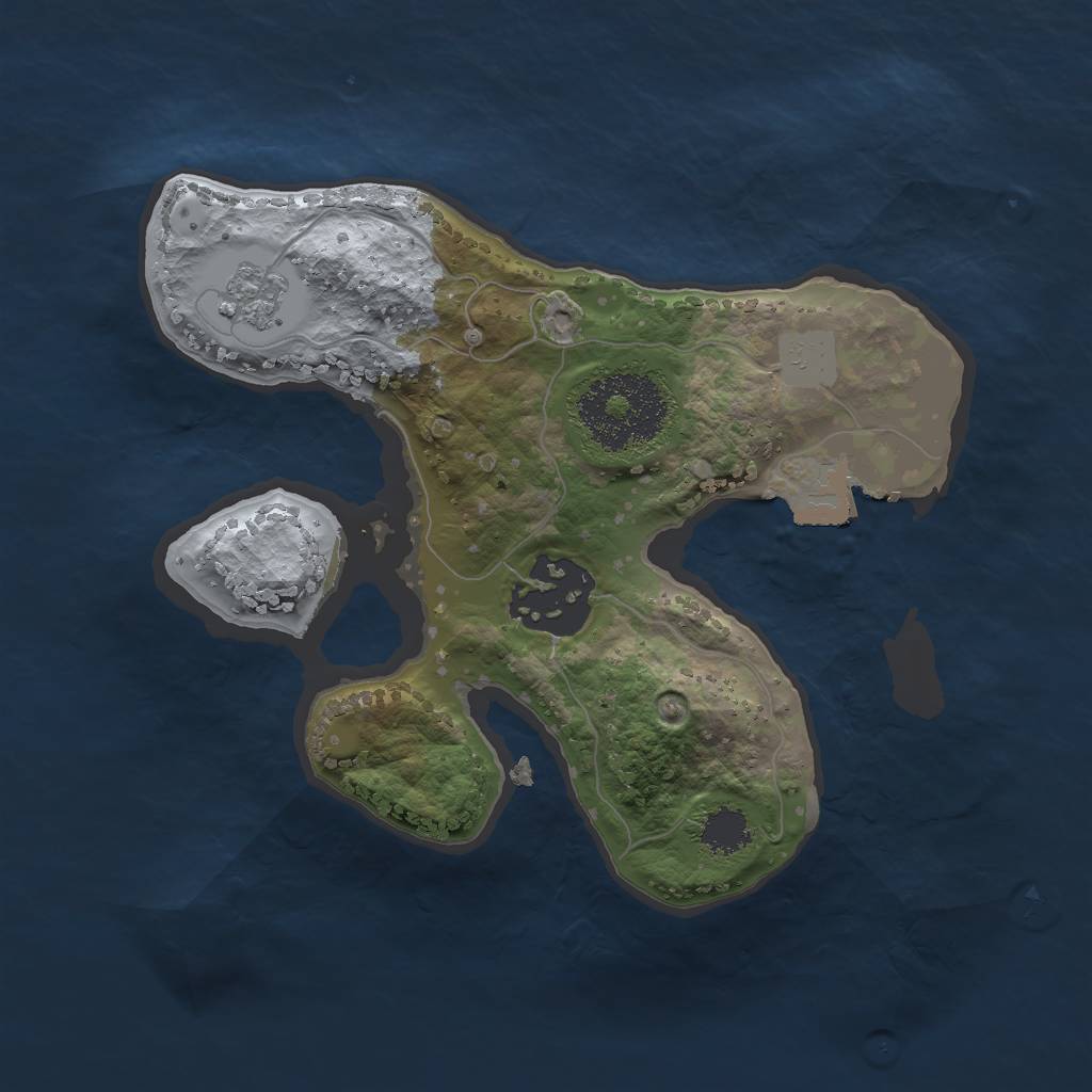 Rust Map: Procedural Map, Size: 1999, Seed: 1831012892, 5 Monuments