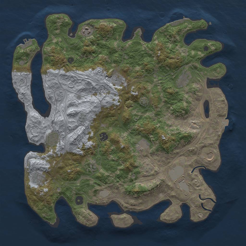 Rust Map: Procedural Map, Size: 4250, Seed: 63300501, 19 Monuments