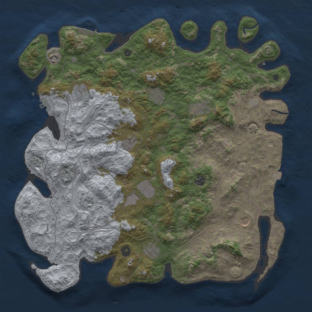 Rust Map: Procedural Map, Size: 4500, Seed: 769235842, 19 Monuments