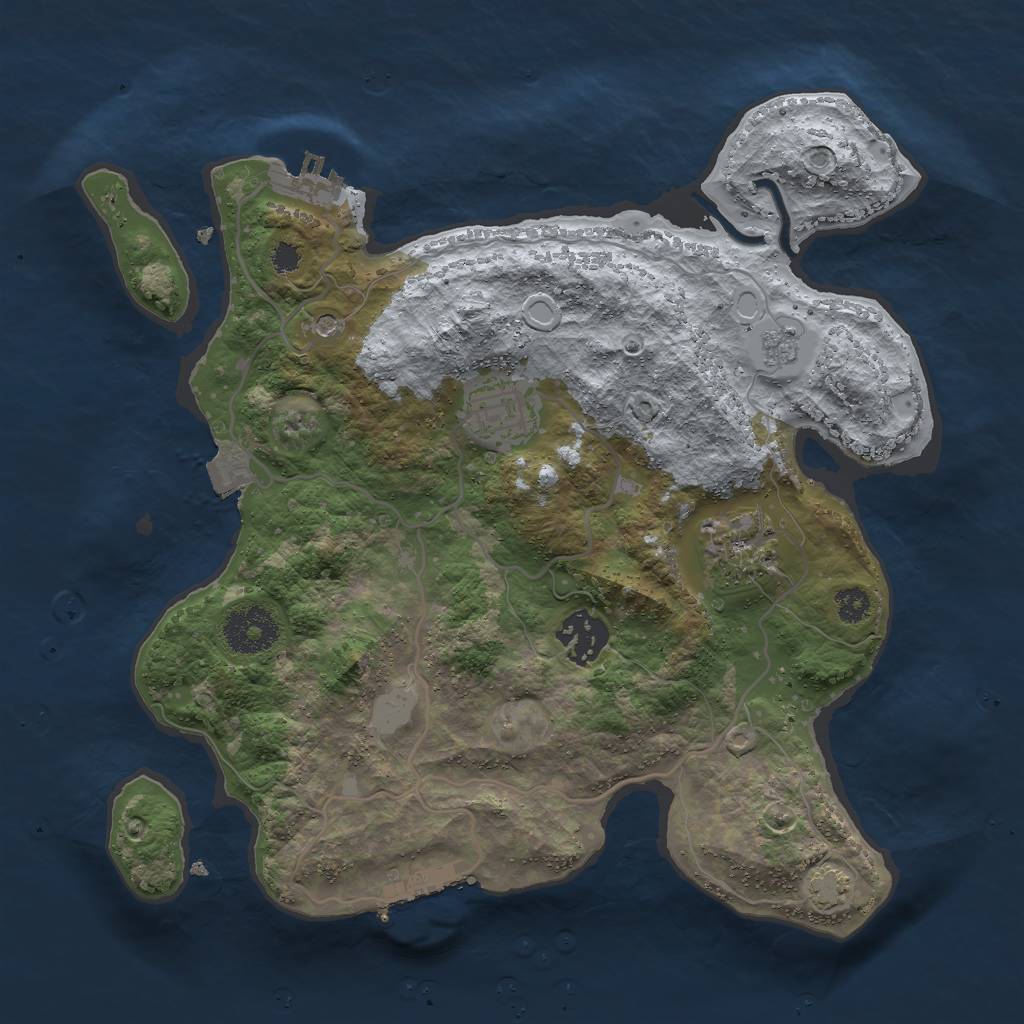 Rust Map: Procedural Map, Size: 3000, Seed: 639283524, 11 Monuments