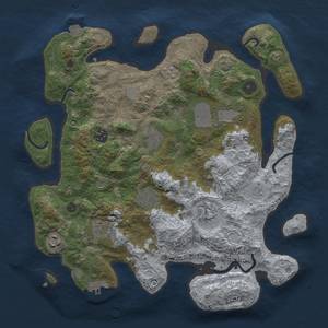 Thumbnail Rust Map: Procedural Map, Size: 3500, Seed: 1879196697, 15 Monuments