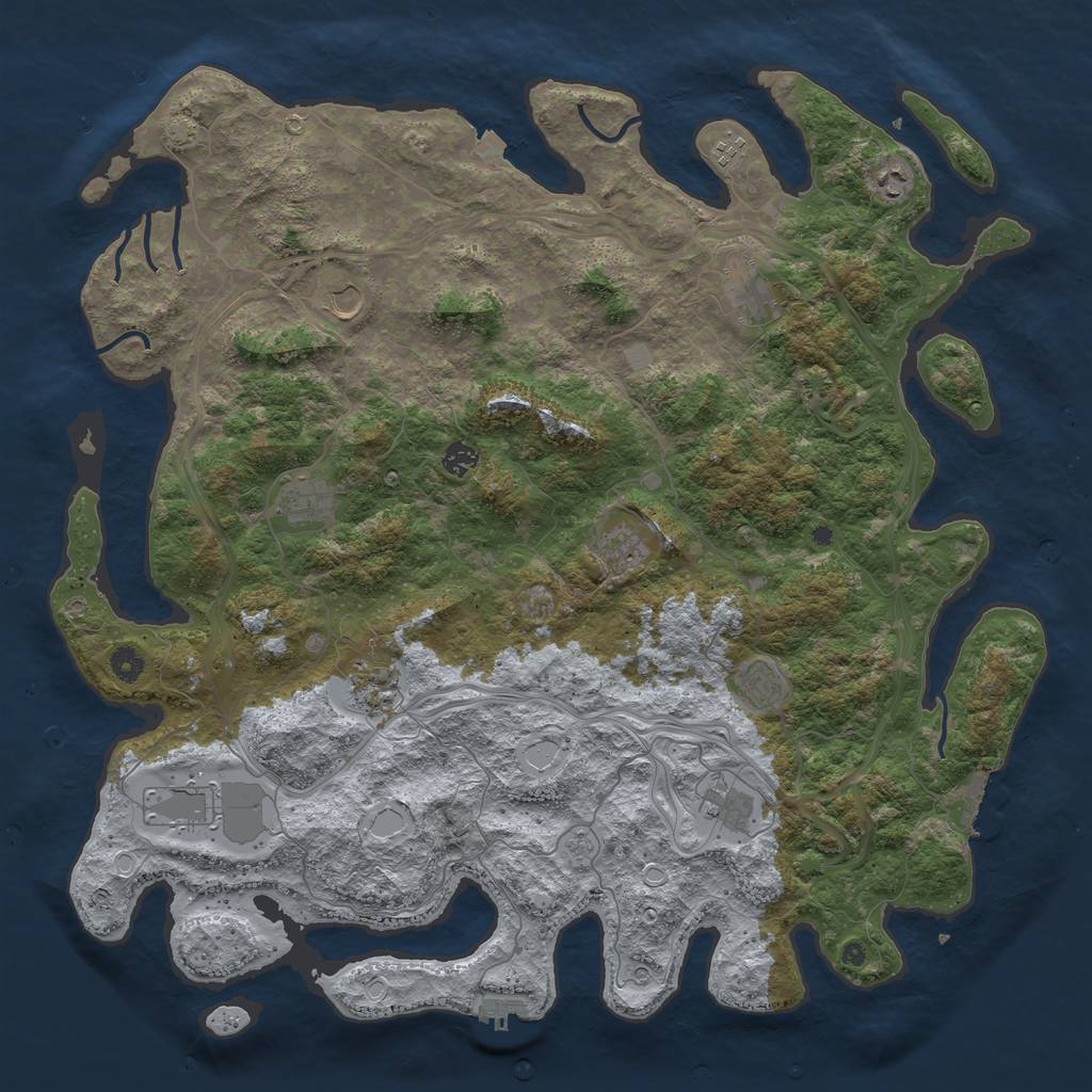 Rust Map: Procedural Map, Size: 4800, Seed: 424203632, 19 Monuments