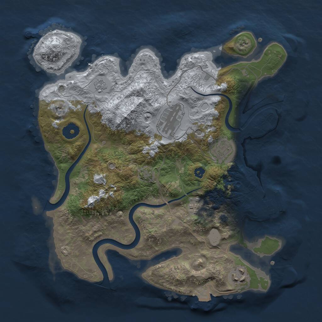Rust Map: Procedural Map, Size: 3000, Seed: 1172252138, 9 Monuments