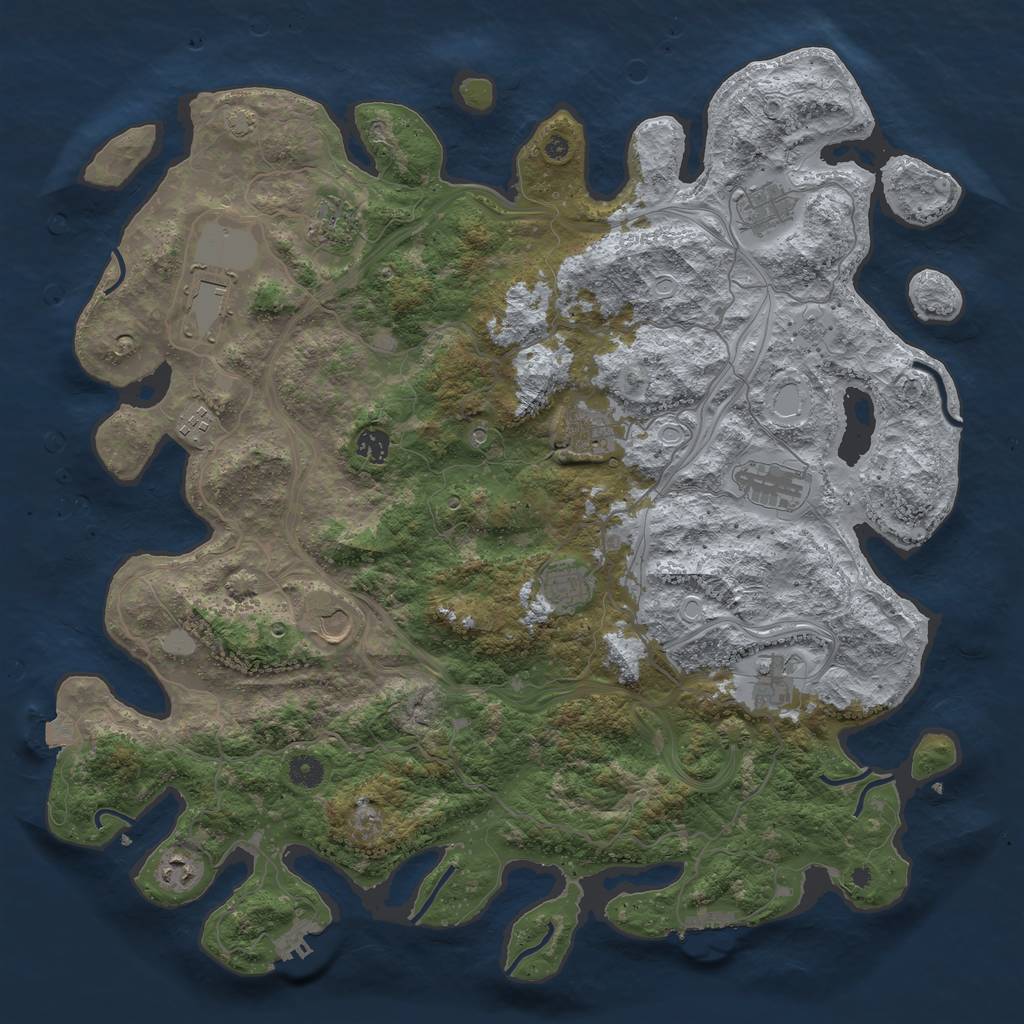 Rust Map: Procedural Map, Size: 4500, Seed: 108187137, 19 Monuments