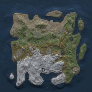 Thumbnail Rust Map: Procedural Map, Size: 3300, Seed: 1486994639, 15 Monuments