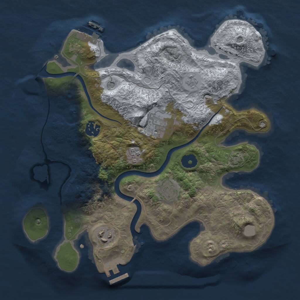 Rust Map: Procedural Map, Size: 3000, Seed: 1927603915, 11 Monuments